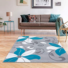Load image into Gallery viewer, Luxe Weavers 9242 Victoria Modern Turquoise Floral Area Rug 8x10
