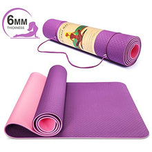 Load image into Gallery viewer, Smartor 6mm Extra Thick Yoga Mat for Women, Non-Slip Exercise &amp; Fitness Mat with Carrying Strap, High Density Workout Mat for Yoga, Pilates &amp; Floor Exercises, 72" x 24" x 1/4", Purple
