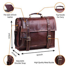 Load image into Gallery viewer, Vintage Leather Laptop Bags for Men Full Grain Large Leather Messenger Bag for Men 18 inches Rustic Look Best Leather Briefcase
