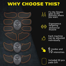Load image into Gallery viewer, CR Electronic Hip Muscle Trainer-The Flex Belt Abdominal Muscle Toner-Abs Machine Workout-Portable Stomach Toner-Muscle Training Gear Ab Workout Equipment for Women-Ultimate Abs Belt for Men,Black
