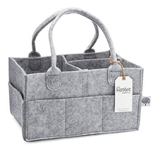 Load image into Gallery viewer, Parker Baby Diaper Caddy - Nursery Storage Bin and Car Organizer for Diapers and Baby Wipes - Grey
