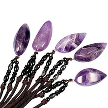 Load image into Gallery viewer, SUNYIK Amethyst Pendant Necklace for Couple Lovers, Healing Crystal Point Necklaces 14"-15" Strand, Pack of 2
