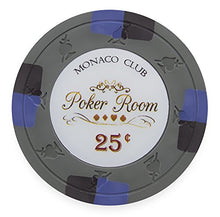Load image into Gallery viewer, Claysmith Gaming Pack of 50 Monaco Club Poker Chips, Heavyweight 13.5-Gram Clay Composite (0.25 Gray)
