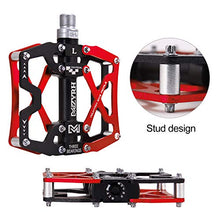 Load image into Gallery viewer, MZYRH Mountain Bike Pedals, Ultra Strong Colorful CNC Machined 9/16" Cycling Sealed 3 Bearing Pedals(Red 3 Bearings)
