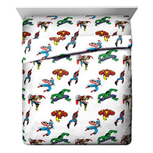 Load image into Gallery viewer, Jay Franco Marvel Avengers Comic Cool 7 Piece Queen Bed Set - Includes Comforter &amp; Sheet Set - Bedding Features Captain America, Spiderman, Iron Man, Hulk, Thor - Super Soft (Official Marvel Product)
