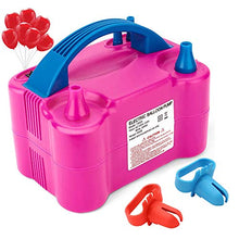 Load image into Gallery viewer, Electric Air Balloon Pump, Portable Dual Nozzle Electric Balloon Blower Air Pump Balloons Inflator for Decoration, Party, Sport,Gifts:2 Balloon Tying Tools
