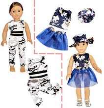 Load image into Gallery viewer, Srua Don 20 Pcs American Doll Clothes and Accessories fit American 18 inch Girl Dolls - Including 8 Complete Set Toys Doll Outfits and 2 Pairs Shoes, Doll Accessories with Cap, Underwear and Hair Clip
