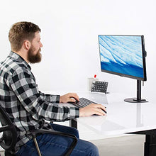 Load image into Gallery viewer, VIVO Steel Reinforcement Bracket Mount Plate for Thin, Glass, and Other Fragile Table Tops, Clamp Compatible with Most Monitor Stand C-Clamp Installations, Black, STAND-AC01R
