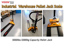 Load image into Gallery viewer, VisionTechShop TPS-1 Pallet Jack Scale, Lb/Kg Switchable, High Capacity 5000lb, 1lb Readability, 48" x 27" Fork Size, Heavy Duty Pallet Jack Scale
