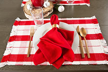 Load image into Gallery viewer, DII Christmas Basics Cotton Holiday Tabletop Collection, Placemat Set, 13x19, Red Tinsel, 6 Piece
