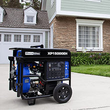 Load image into Gallery viewer, DuroMax XP15000EH Dual Fuel Portable Generator-15000 Watt Gas or Propane Powered Electric Start-Home Back Up &amp; RV Ready, 50 State Approved, Blue and Black
