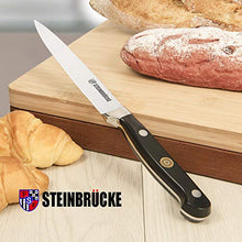 Load image into Gallery viewer, STEINBRÜCKE Utility Knife 5 inch - Kitchen Utility Knife Forged from German Stainless Steel 5Cr15Mov(HRC58), Full Tang, Razor Sharp Petty Knife with Ergonomic Handle for Home, Kitchen&amp;Restaurant
