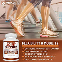 Load image into Gallery viewer, Glucosamine Chondroitin Turmeric MSM Boswellia - Joint Support Supplement for Relief 180 Tablets - Arazo Nutrition
