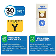 Load image into Gallery viewer, VEVA 30 Pack Premium SuperVac Vacuum Bags Type Y Compatible with Hoover WindTunnel Upright Vacuum Cleaners Style Y, YZ, Z Allergen 4010100Y Models Replacement Bag

