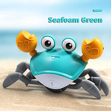Load image into Gallery viewer, Sensing Crawling Crab, Tummy Time Baby Toys, Interactive Walking Dancing Toy with Music Sounds &amp; Lights, Infant Fun Birthday Gift Toddler Boy Girl, USB Charging Cable Included (Green)
