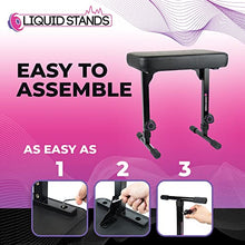 Load image into Gallery viewer, Liquid Stands Piano Bench Adjustable Stool – Music Keyboard Bench Seat for Piano Keyboard Stand with Black Padded Cushion for Musicians Piano Stool Chair (PU Leather)
