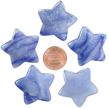Load image into Gallery viewer, mookaitedecor Set of 5 Star Shape Healing Crystal Pocket Palm Stones, Polished Worry Stone for Reiki Chakra Balancing, Jewelry Making, Home Decoration, Blue Aventurine
