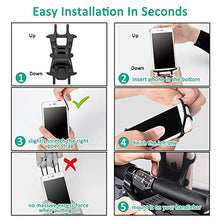 Load image into Gallery viewer, Bovon Bike Phone Mount, Universal Adjustable Silicone Bicycle Phone Holder for Cycling GPS/Map/Time/Music, Compatible with iPhone 11 Pro Max/XS/XR/8/8 Plus, Samsung Galaxy S10/Note 10(Updated Version)
