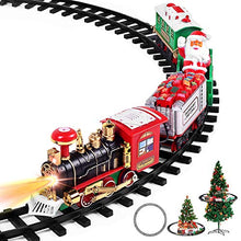 Load image into Gallery viewer, Christmas Train Set - Toy Train Set with Lights and Sounds, Round Railway Tracks for Under/Around The Christmas Tree, Best Gifts for 3 4 5 6 7 8+ Year Old Kids Boys Girls
