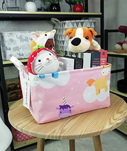 Load image into Gallery viewer, QUEENLALA Rectangular Laundry Hamper/Foldable Nursery Laundry Basket for Organizing/Storage Bin Baskets/Children Toy Office Bedroom/Toy Bin Closet Shelf Baskets（Rec-Unicorn）
