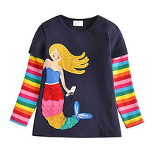 Load image into Gallery viewer, DXTON Toddler Girls Clothes Crewneck Solid Tops Long Sleeve T-Shirt LMC0111-5T
