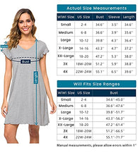 Load image into Gallery viewer, WiWi Women's Night Shirt Soft Sleep Shirts Short Sleeves Nightgowns Plus Size Nightshirts Lightweight Nightwear S-4X, Black, 4X
