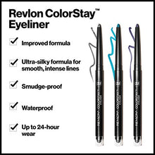 Load image into Gallery viewer, Pencil Eyeliner by Revlon, ColorStay Eye Makeup with Built-in Sharpener, Waterproof, Smudgeproof, Longwearing with Ultra-Fine Tip, 201 Black, 0.01 Oz
