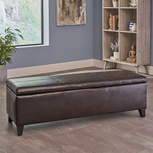 Load image into Gallery viewer, Christopher Knight Home Glouster PU Storage Ottoman, Brown

