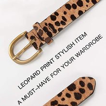 Load image into Gallery viewer, Women's Leopard Print Leather Belt for Pants Jeans Waist Belt with Alloy Buckle By LOKLIK (XS(26"-29"))
