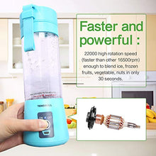 Load image into Gallery viewer, Portable Blender, Personal Size Blender USB Rechargeable with 6 Blades for Shakes and Smoothies, Mini Blender with 13oz Jucie Cup for Sports,Travel,Gym,home and office Blue
