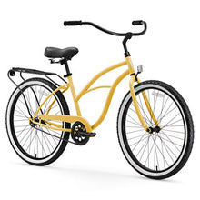 Load image into Gallery viewer, sixthreezero Around The Block Women's Single-Speed Beach Cruiser Bicycle, 26" Wheels, Cream with Black Seat and Grips
