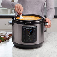 Load image into Gallery viewer, Crock-Pot 8-Quart Multi-Use XL Express Crock Programmable Slow Cooker and Pressure Cooker with Manual Pressure, Boil &amp; Simmer, Black Stainless
