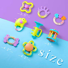 Load image into Gallery viewer, iPlay iLearn Baby Rattles Set, Infants Teething Play Toys, Babies Chewing Silicone Teether, Shaker, Grab, Development Educational Musical Gift Set for 4, 5, 6, 9, 12, 18 Month Old, Newborn, Boy, Girl

