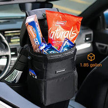Load image into Gallery viewer, Car Trash Can with Lid, SANIWISE Automotive Waterproof Car Garbage Can, Collapsible Car Trash Bag Hanging, Car Accessories Interior Car Organizer
