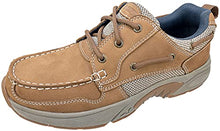 Load image into Gallery viewer, RUGGED SHARK Men's AXIS Boat Shoe, Premium Leather, Comfort Footbed, Tan, Men's Size 10
