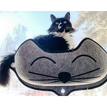 Load image into Gallery viewer, K&amp;H PET PRODUCTS EZ Mount Window Bed Kitty Sill Gray with Kitty Face 27 X 11 X 6 Inches
