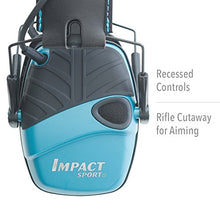 Load image into Gallery viewer, Howard Leight by Honeywell Impact Sport Sound Amplification Electronic Shooting Earmuff, Teal
