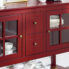 Load image into Gallery viewer, Walker Edison Furniture Company Rustic Farmhouse Wood Buffet Storage Cabinet Living Room, 52 Inch, Red
