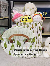 Load image into Gallery viewer, QUEENLALA Large Storage Basket,Laundry Hamper/Bathroom/Home Decor/Collapsible Round Storage Bin,Boys and Girls Hamper/Boxes/Clothing（Green Forest）
