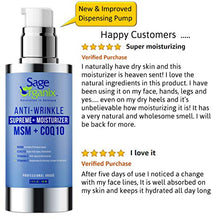 Load image into Gallery viewer, Sage Organix Anti Aging Supreme Moisturizer Cream + Vit C, CoQ10, MSM, HA &amp; Glycolic, Organic Natural Collagen Boosting Firming Hydrating Face &amp; Body Cream, A Day/Night Anti Wrinkle Cream
