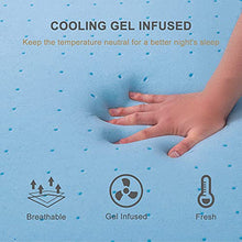 Load image into Gallery viewer, BedStory 3 Inch Memory Foam Mattress Topper, Cooling Gel Infused Toppers for Twin Size Bed, Premium Mattress Pad with Removable Soft Cover, 2-Layer Ventilated Design &amp; High-Density Memory Foam
