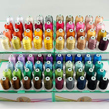 Load image into Gallery viewer, New brothread 80 Spools Polyester Embroidery Machine Thread Kit 1000M (1100Y) Each Spool - Colors Compatible with Janome and Robison-Anton Colors

