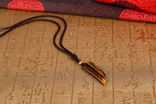 Load image into Gallery viewer, COAI Wolf Tooth Amulet Tiger Eye Genuine Stones Pendant Necklace Adjustable Cord
