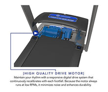 Load image into Gallery viewer, Horizon Fitness T101 Treadmill Series, Bluetooth Enabled, Folding Treadmills, Upgrade to The T202 for Larger Motor, app Integration, and Longer Deck.
