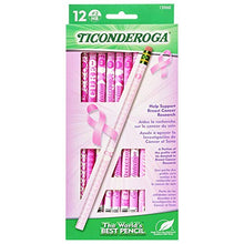 Load image into Gallery viewer, TICONDEROGA Breast Cancer Awareness Pencils, Wood-Cased #2 HB Soft, Pink, 12-Pack (13960)
