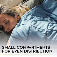 Load image into Gallery viewer, YnM Bamboo Weighted Blanket — 100% Natural Bamboo Viscose Oeko-Tex Certified Material with Premium Glass Beads (Blue Grey, 48''x72'' 15lbs), Suit for One Person(~140lb) Use on Twin/Full Bed
