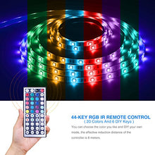 Load image into Gallery viewer, Led Strip Lights Waterproof 16.4ft 5m Flexible Color Changing RGB SMD 5050 150leds LED Strip Light Kit with 44 Keys IR Remote Controller and 12V Power Supply
