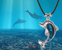Load image into Gallery viewer, Blue Abalone Paua Dolphin Pendant Necklace Jewelry (Dolphin Big 1#)
