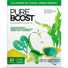 Load image into Gallery viewer, Pureboost Clean Energy Super Immune Bundle. 60 Stick Packs Boosted with B12, Vitamin C and more. Fruity Combo Pack + Green Mojo includes 7 Organic Supergreens.
