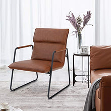 Load image into Gallery viewer, ALPHA HOME Living Room Accent Chair Sofa Chair Lounge Chair with Metal Leg for Home Office Study Living Room Vanity Bedroom,Brown

